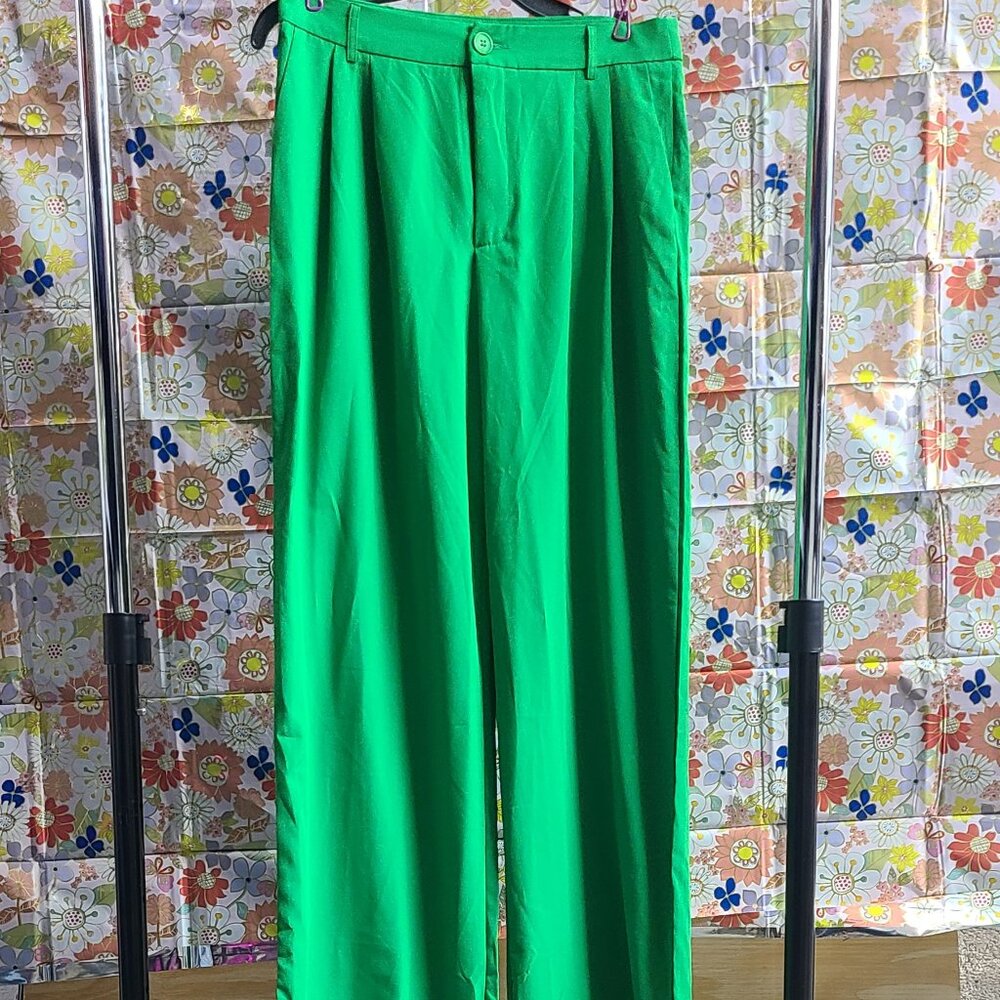 Cute Wide Leg Green Trouser